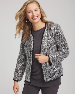 Travelers™ Collection Refined Sequins Netted Jacket | Chico's